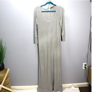 James Perse Beige Tan Long Sleeve Maxi Dress Made USA Size L
